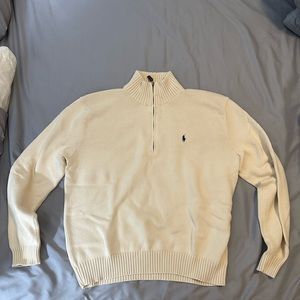 Ralph Lauren Polo quarter zip cotton knit sweater